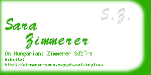 sara zimmerer business card